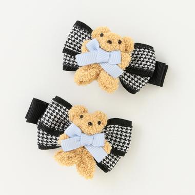 クマリボン　ヘアクリップ　2個セット