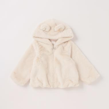 クマ耳つきフェイクファーブルゾン