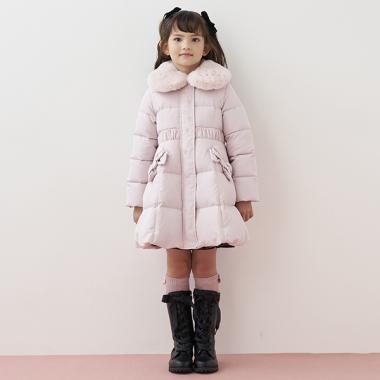 フェイクファー衿つき　ロングダウン