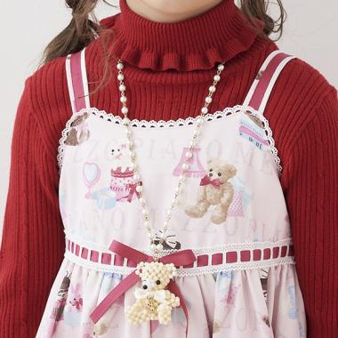 うさぎ・くまビーズネックレス