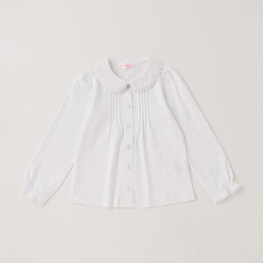 レース衿　カットブラウス