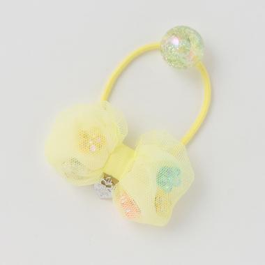 ぷっくりリボンお花ヘアポニー