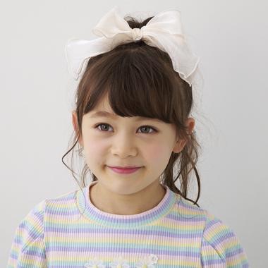 オーガンジーフリルリボン　シュシュ【日本製】