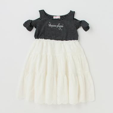 シェル柄レース　ドッキングワンピース