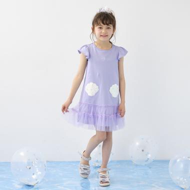 シェルアップリケ　カットワンピース