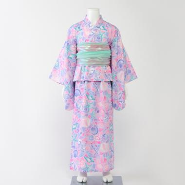 シェルモザイク柄　浴衣