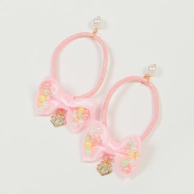 カラフルリボン　ヘアポニー2個セット