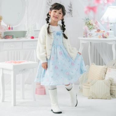 ケーキ柄ドッキングワンピース