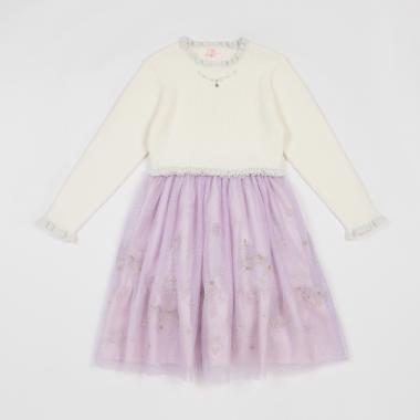 ユニコーン刺しゅうチュール　ドッキングワンピース