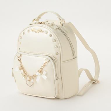 リボンチャームつき　ミニリュック