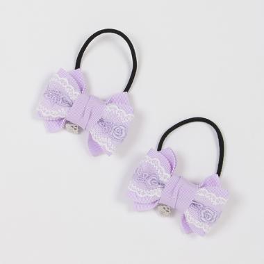 リボンレース　ヘアポニー2個セット【日本製】