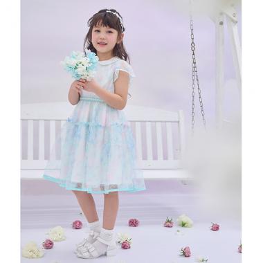 スイートピー柄レース　ワンピース