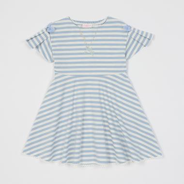 ネックレス刺しゅう　ボーダーカットワンピース