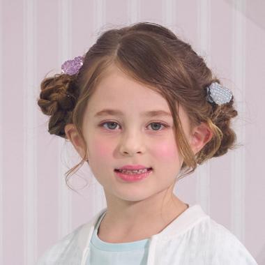 プチプチハート　ヘアポニー2個セット