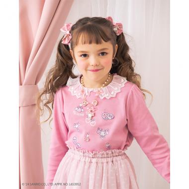 【おめかしマイメロディ】衿レース　長袖Tシャツ