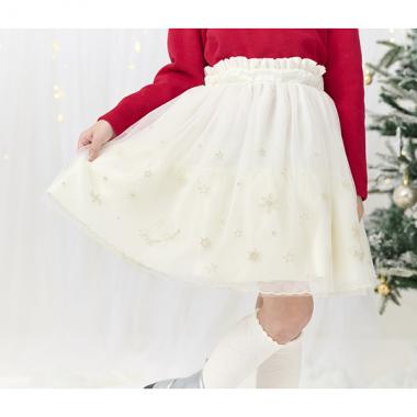 スノー刺繍　チュールスカート
