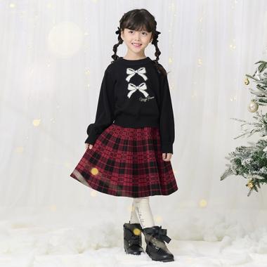 チェックジャガード　ニットスカート