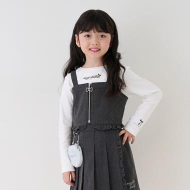 デニムビスチェ×長袖Tシャツセット