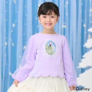 【アナと雪の女王】袖チュール　裾スカラップトレーナー