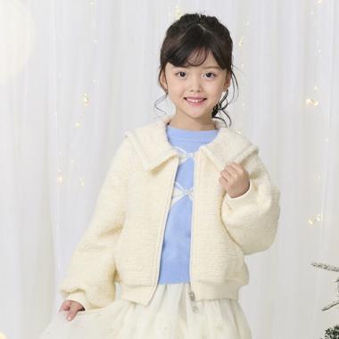 シャギーチェック・ボア　セーラーブルゾン