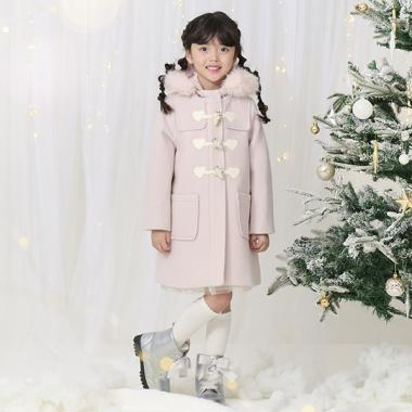 フェイクファーつき　ダッフルコート