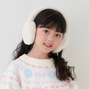 リボン　フェイクファー　イヤマフ