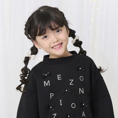 ビーズリボン　ヘアポニー2個セット