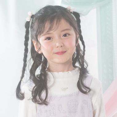 ビーズリボン　ヘアポニー2個セット