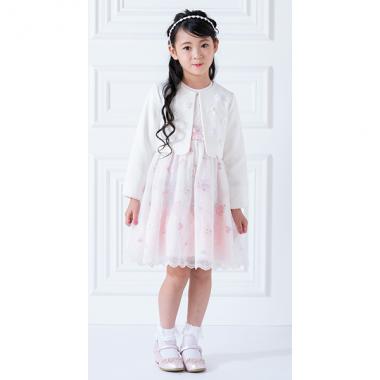 花刺繍チュールレース　ワンピース