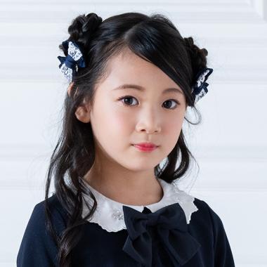 リボンレース　ヘアポニー2個セット