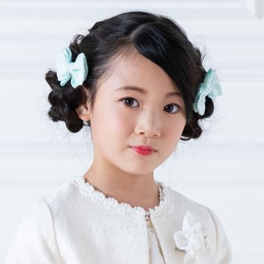 リボンレース　ヘアポニー2個セット