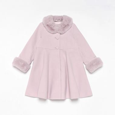 フェイクファー衿つき　コート