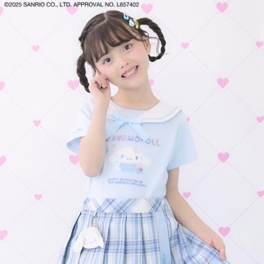 【マイメロディ・シナモロール】セーラー衿つきTシャツ