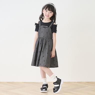 肩開きTシャツ＆キャミワンピースセット