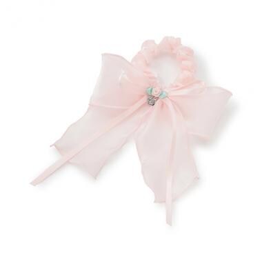 巻きバラ　オーガンジー　リボンシュシュ