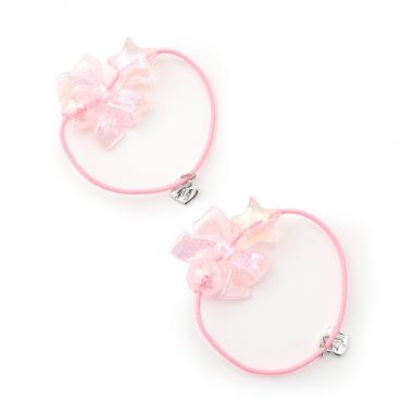 オーロラ星リボン　ヘアポニー2個セット