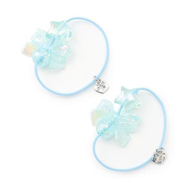 オーロラ星リボン　ヘアポニー2個セット