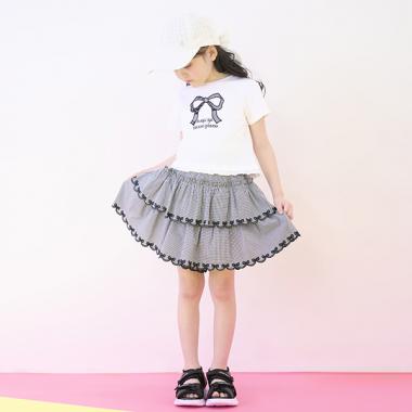 カットワーク　フリルキュロットスカート