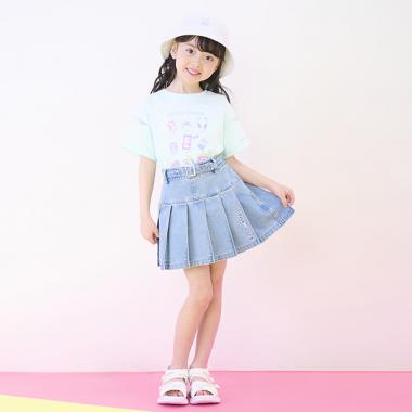 ベルトつきプリーツスカート　インナーパンツセット