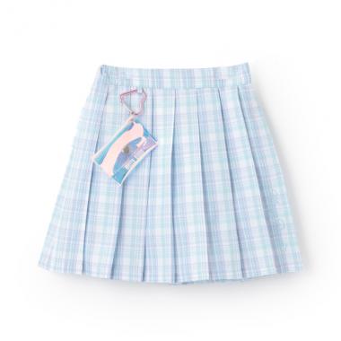 ミニポーチつき　チェックプリーツスカパン