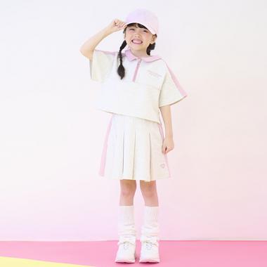 接触冷感　サイド切替ボックスプリーツスカパン