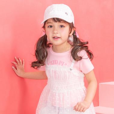 チュールチュニック　レイヤード半袖Tシャツ