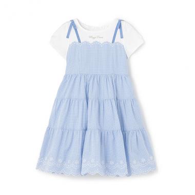 カットワークギンガム　ドッキングワンピース