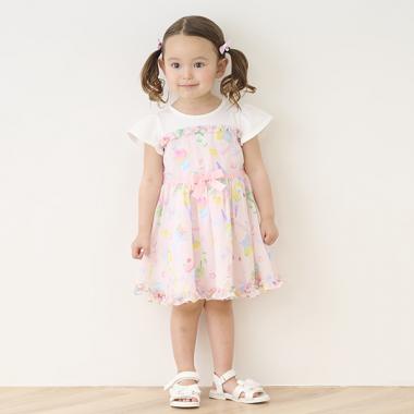 フルーツシャーベット柄　ワンピース