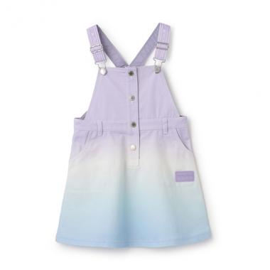 グラデーション・デニム　ロゴテープサロペットスカート