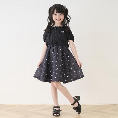 ブラウス＆チェリー柄キャミワンピースセット