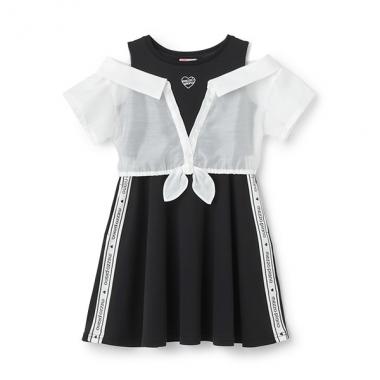 シアーシャツ　ドッキングワンピース