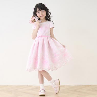 オーガンジーリボン刺しゅうドレス