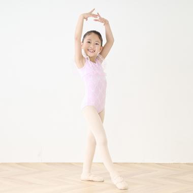 【バレエ】リボンジャガード柄　レオタード