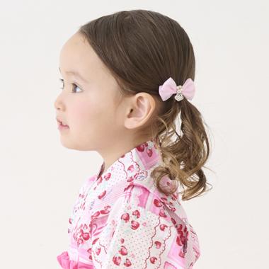 ミニリボン　ヘアクリップ2個セット